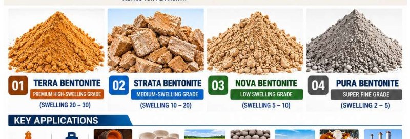 Original four bentonite grades from supplied profile